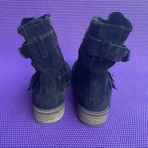 Paul Green Munchen Suede Buckle Moto Boots - Picture 5 of 13